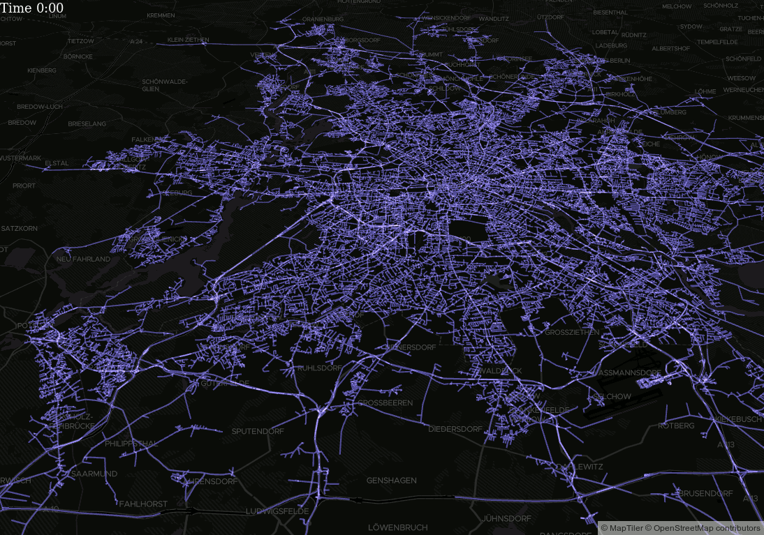 Visualization of Road Network Reachability with  - GraphHopper  Directions API