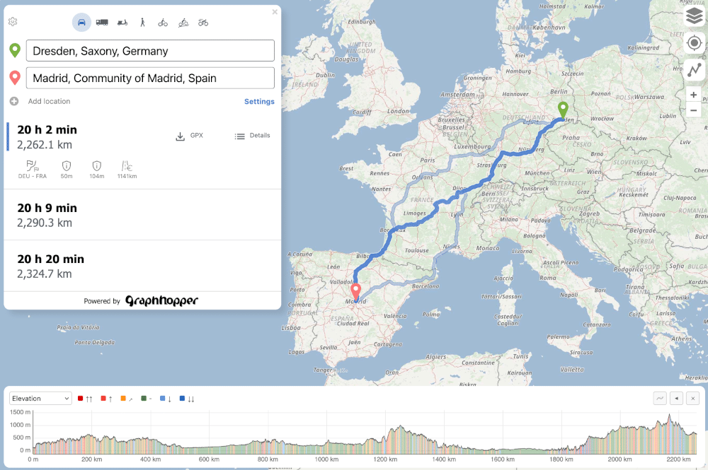 GraphHopper Maps route planner